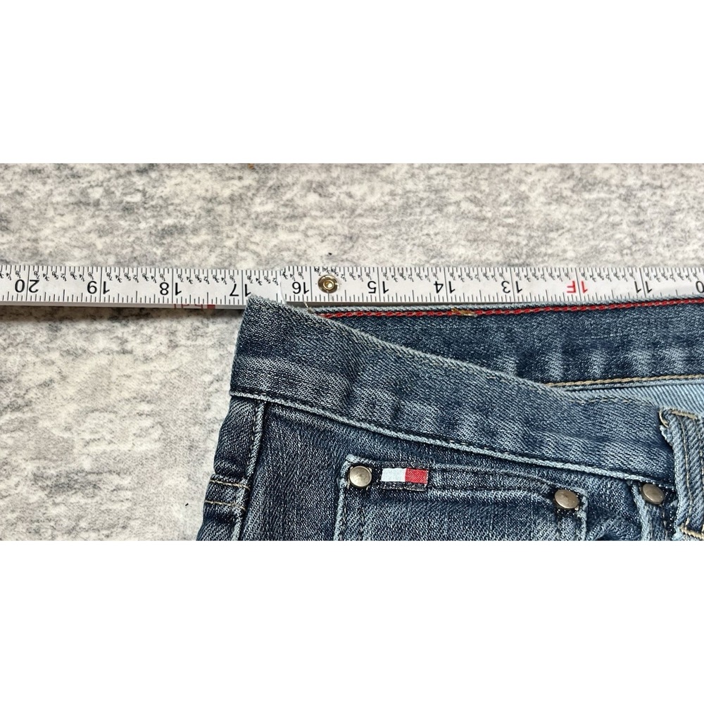 Y2K Tommy Hilfiger Hipster Bootcut Jeans Womens 34x32 Blue Denim Hip Hop Grunge - Picture 13 of 16